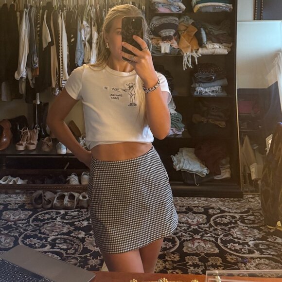 Urban Outfitters Black and White Gingham Mini Skirt - Picture 1 of 4